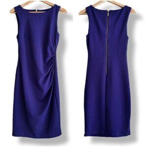 BISOU BISOU | NEW Sleeveless 3D Textured Sheath Dress Royal Blue Sz 6